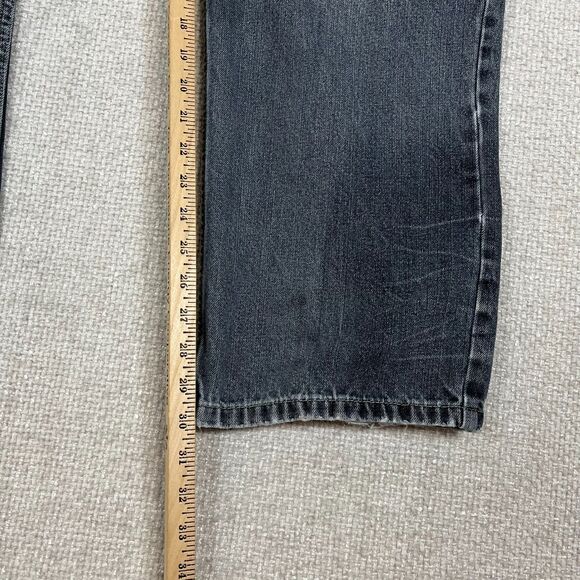 Vintage Phat Farm Jeans Men's 44x30 Gray Straight Leg Denim Hip Hop (Tag 46x34) - Picture 8 of 12